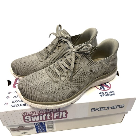 Skechers Hands Free Slip-Ins Swift Fit | Taupe | Size 7 New With Box - Picture 1 of 9
